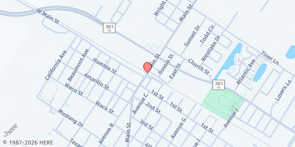 Map showing Senior Citizens of Ingleside at 2850 Main St., Ingleside, TX