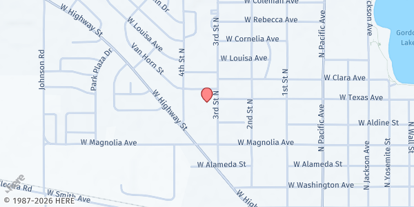 Map showing Friendly Door Inc at 810 N 3rd St, Iowa Park, TX