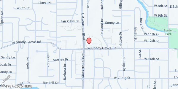 Map showing Dallas College Irving Center Mobile Food Pantry at 1081 W. Shady Grove Rd., Irving, TX