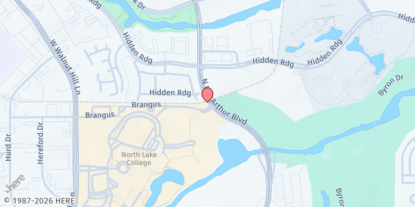 Map showing Dallas College North Lake Campus Pantry at 5001 N. MacArthur Blvd., Irving, TX