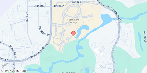 Map showing Dallas College Northlake Campus at 5001 N. MacArthur Blvd., Irving, TX