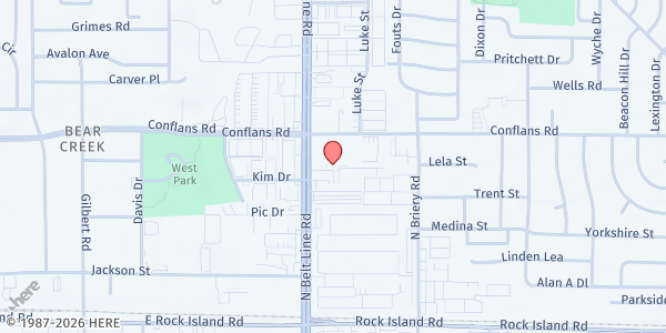 Map showing Dayspring Family Church at 618 N. Belt Line Rd., Irving, TX