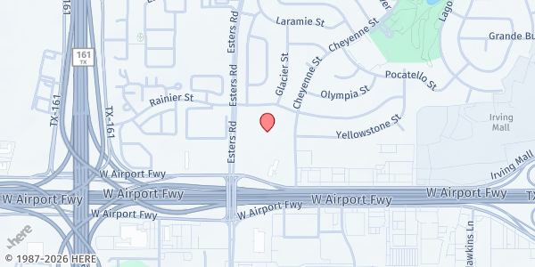 Map showing Holy Family of Nazareth at 2323 Cheyenne St., Irving, TX