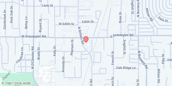 Map showing The Salvation Army - Irving at 250 E. Grauwyler Rd., Irving, TX