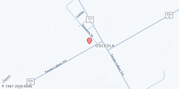 Map showing OCF Food Bank at 105 Stevens St., Itasca, TX