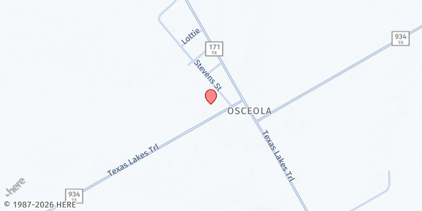 Map showing OCF Food Bank Mobile - Stevens St at 105 Stevens St., Itasca, TX