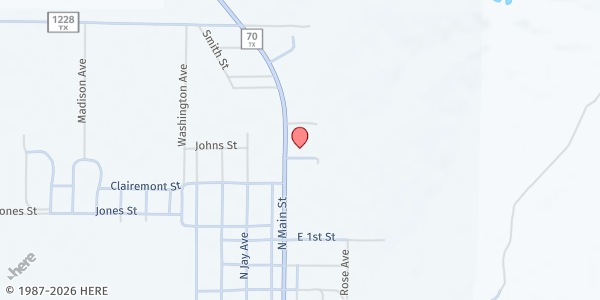 Map showing Kent County Mobile Food Pantry - Jayton at 925 N. Main St., Jayton, TX