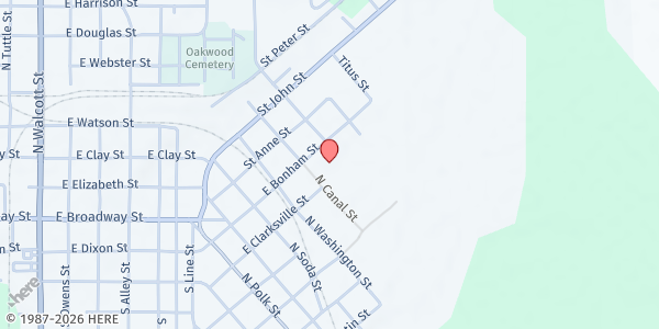 Map showing Blessings of Grace at 304 W. Broadway St., Jefferson, TX