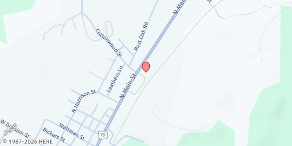 Map showing Leon Community Food Pantry at 1301 Main St., Jewett, TX