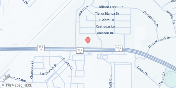 Map showing Gateway Church Mobile Market at 1225 TX-114, Justin, TX