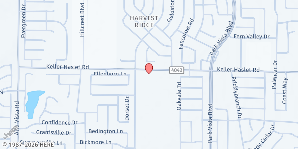 Map showing Christ's Haven for Children at 4200 Keller Haslet Rd, Keller, TX