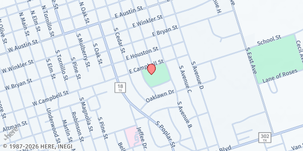 Map showing Winkler County Senior Rec Center at 416 E. Campbell St., Kermit, TX