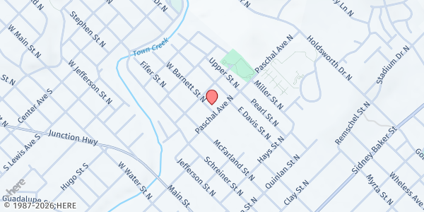 Map showing Doyle Community Center at 110 W. Barnett St., Kerrville, TX