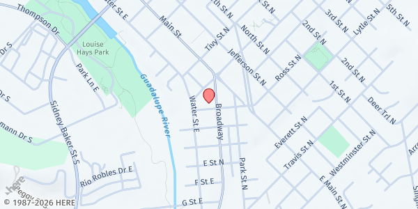 Map showing St. Vincent de Paul Food Pantry - Kerrville at 1145 Broadway, Kerrville, TX