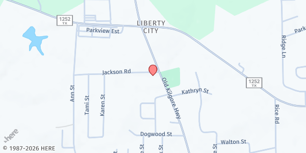 Map showing McCary's Chapel at 5758 Old Hwy 135, Kilgore, TX