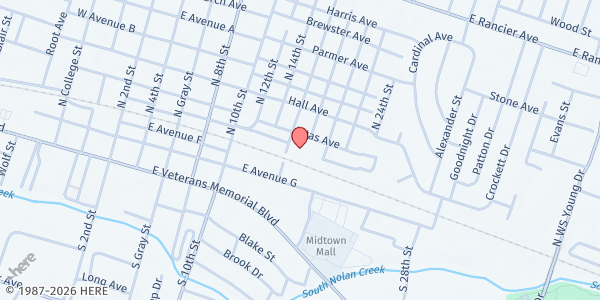 Map showing Food Care Center at 210 N. 16th St., Killeen, TX