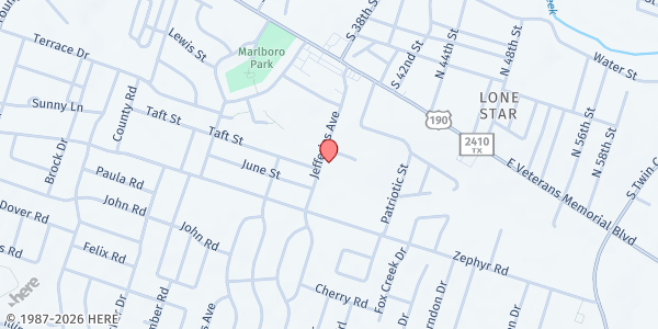 Map showing Hamilton-Manjang Mission House at 1004 Jefferies Ave., Killeen, TX