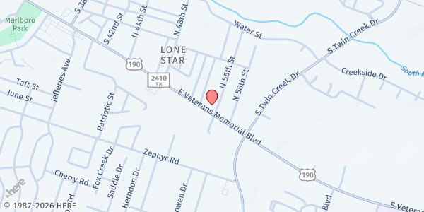 Map showing Joseph's Ministry at 4213A Veterans Memorial Blvd., Killeen, TX