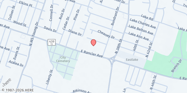 Map showing St. Joseph Catholic Church at 2903 East Rancier Avenue, Killeen, TX