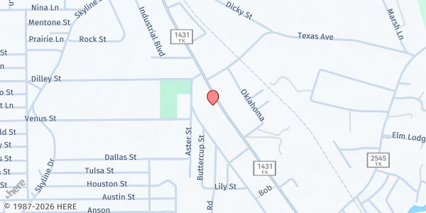 Map showing Sharing the Harvest - Kingsland at 3435 Farm to Market Rd. 1431 W., Kingsland, TX