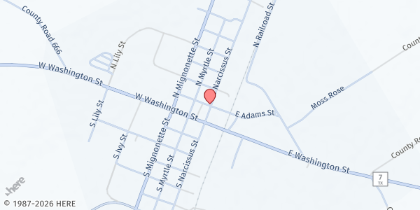 Map showing Kosse Mobile Pantry at 200 W. Adams Street, Kosse, TX