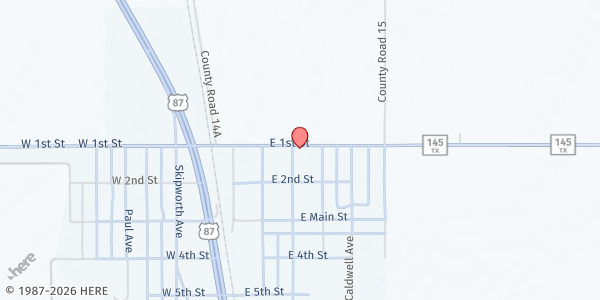Map showing Kress Methodist Church at 101 Ripley, Kress, TX