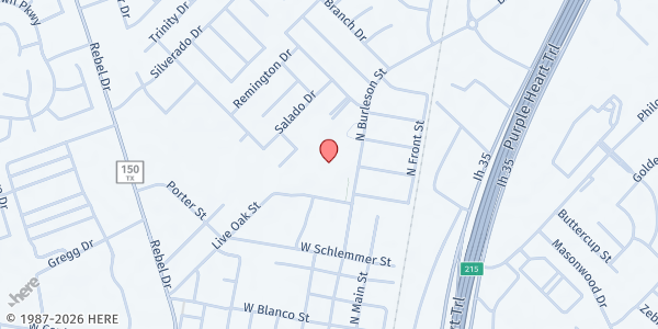 Map showing St. Anthony Marie de Claret at 801 N Burleson St, Kyle, TX