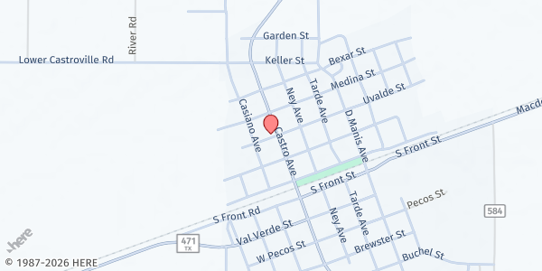 Map showing LaCoste Elementary Mobile Market at 16069 Uvalde St, LA COSTE, TX