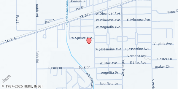 Map showing Saint Francis Xavier at 502 S. Canal St., La Feria, TX