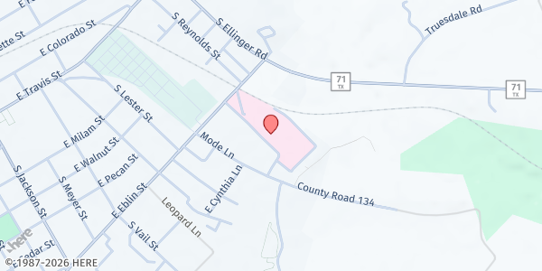 Map showing AMEN - Area Ministry for Emergency Needs at 851 S. Reynolds St., La Grange, TX