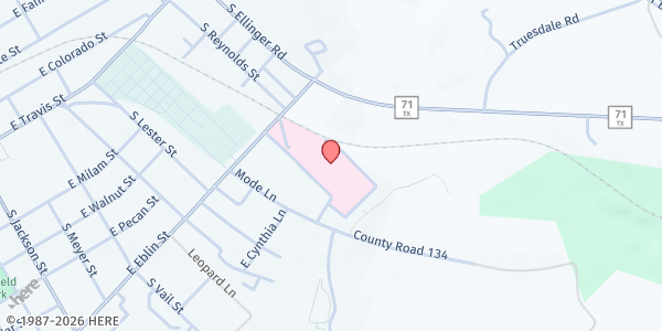 Map showing AMEN Food Pantry at 851 S. Reynolds St., La Grange, TX