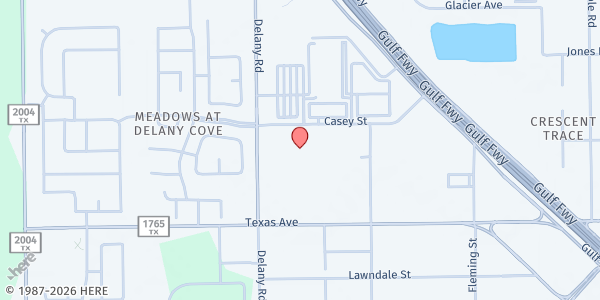 Map showing Abundant Life at 601 Delany Rd., La Marque, TX