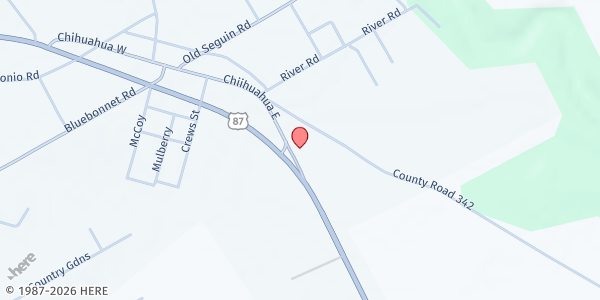 Map showing La Vernia Christian Food Pantry at 229 Chihuahua E., La Vernia, TX