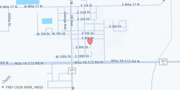 Map showing LVISD Cardinal Market at 500 E 9th Street, La Villa, TX