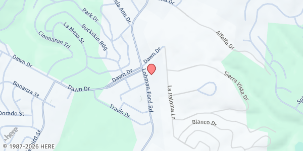 Map showing Rolling Hills Community Church at 6201 Lohman Ford Rd., Lago Vista, TX