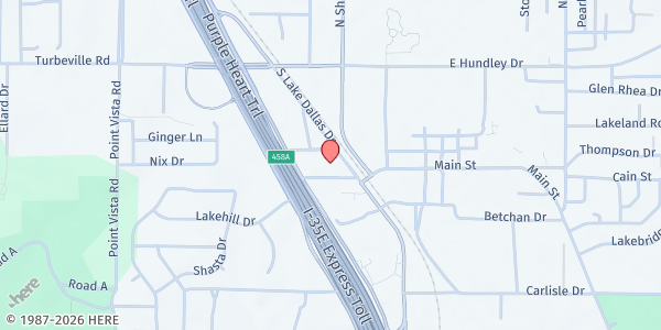 Map showing Redeemer Church Of Denton - Lake Dallas at 307 South Lake Dallas Drive, Lake Dallas, TX