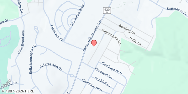 Map showing Lake Travis Crisis Ministries at 1304 Ranch Rd. 620 N., Lakeway, TX