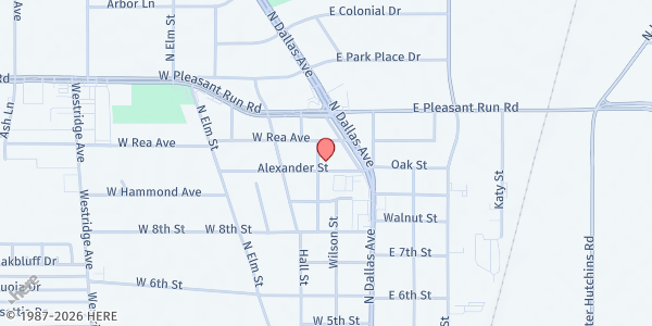 Map showing St. Vincent Center at 1120 RANDLETT ST, Lancaster, TX
