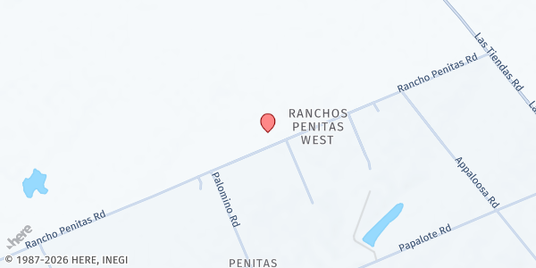 Map showing Fred M. & Anita Bruni Community Center at 452 Rancho Penitas Rd, Laredo, TX