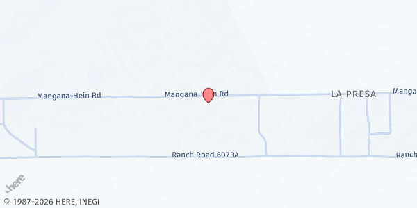 Map showing La Presa Community Center at 1983 Mangana-Hein Rd, Laredo, TX