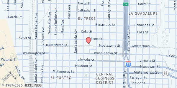 Map showing Volunteers Serving the Need at 1202 Salinas Avenue, Laredo, TX