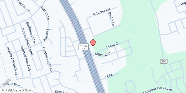 Map showing Operation Liberty Hill Food Pantry at 1401 N. Hwy 183, Leander, TX