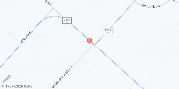 Map showing Waldeck Mobile Pantry at 6915 Waldeck Church Lane, Ledbetter, TX