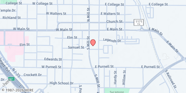 Map showing CCA Denton at 200 S Mill St, Lewisville, TX