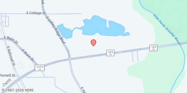 Map showing Lovepacs LISD East at 985 State Hwy. 121, Lewisville, TX