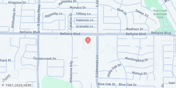 Map showing Westside Baptist Church Mobile at 900 Bellaire Blvd, Lewisville, TX
