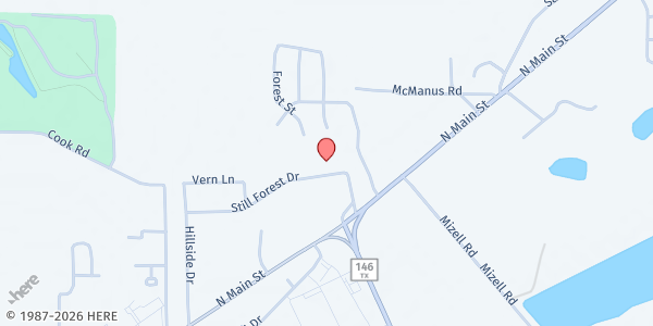 Map showing Liberty Church of Christ at 3201 N Main St, Liberty, TX