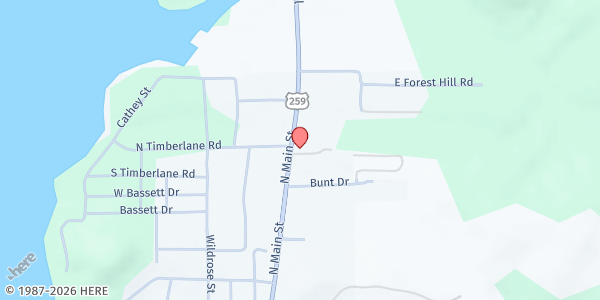 Map showing Mu's Outreach at 1000 N Main St, Lone Star, TX