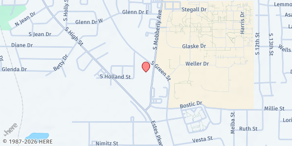 Map showing Caring and Sharing at 2307 S. Mobberly, Longview, TX