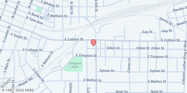 Map showing Newgate Mission at 207 S. Mobberly, Longview, TX